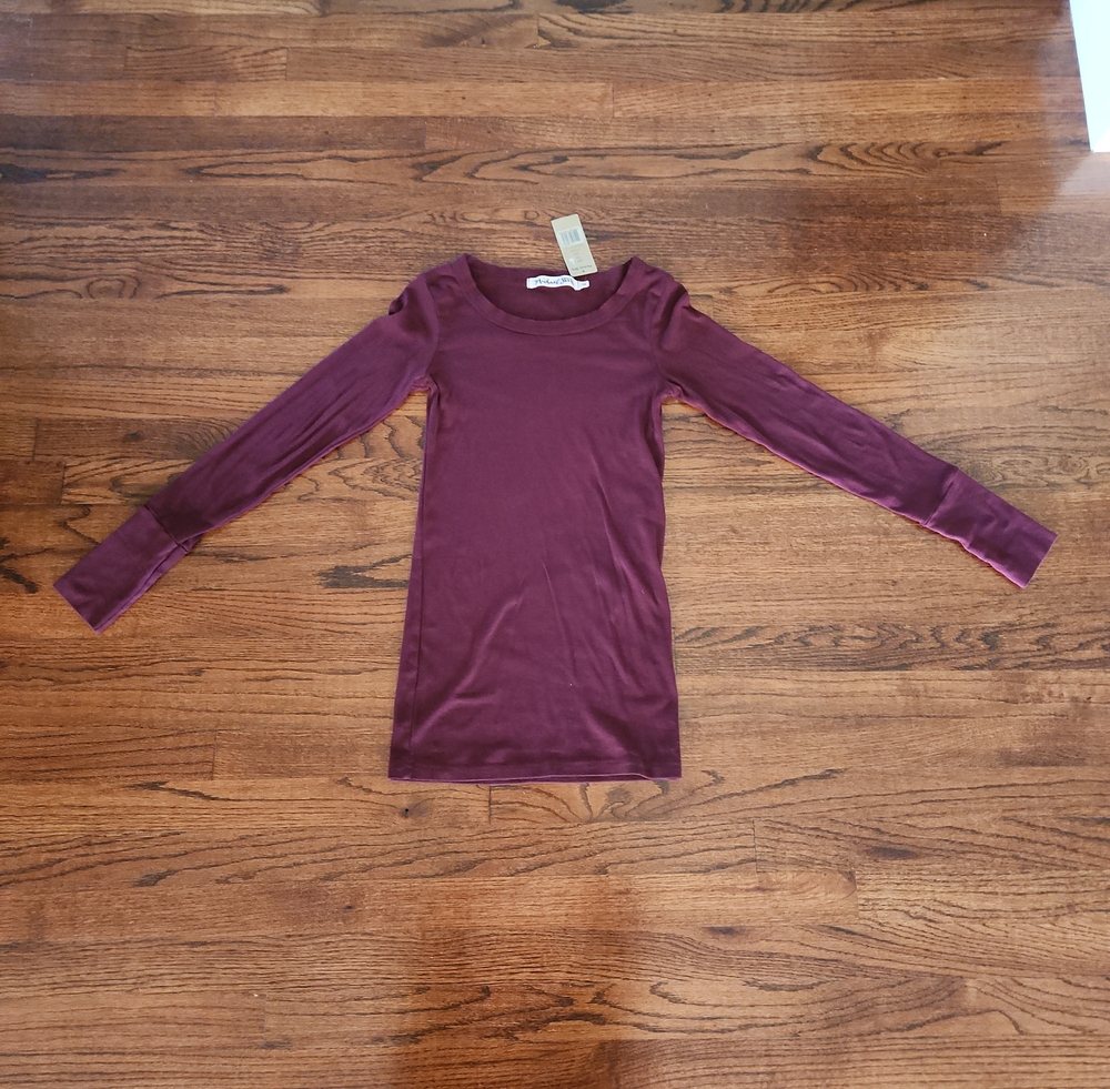 NWT Michael Stars Plum Crewneck Tee